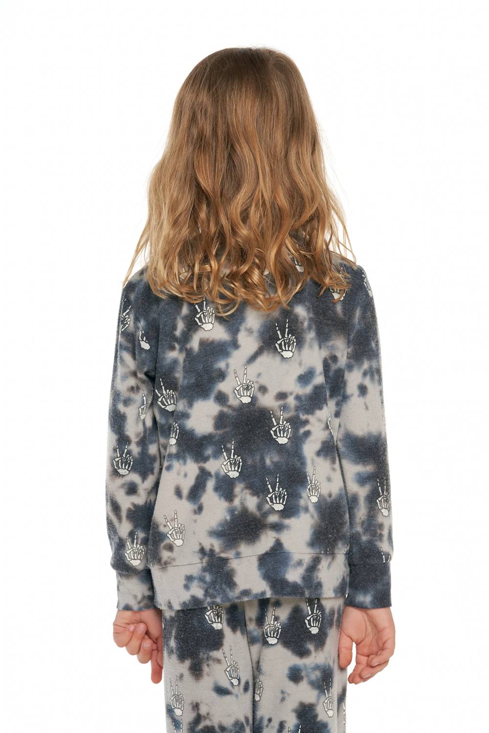 Chaser - Tie Dye Skeleton Peace Hacci Pullover