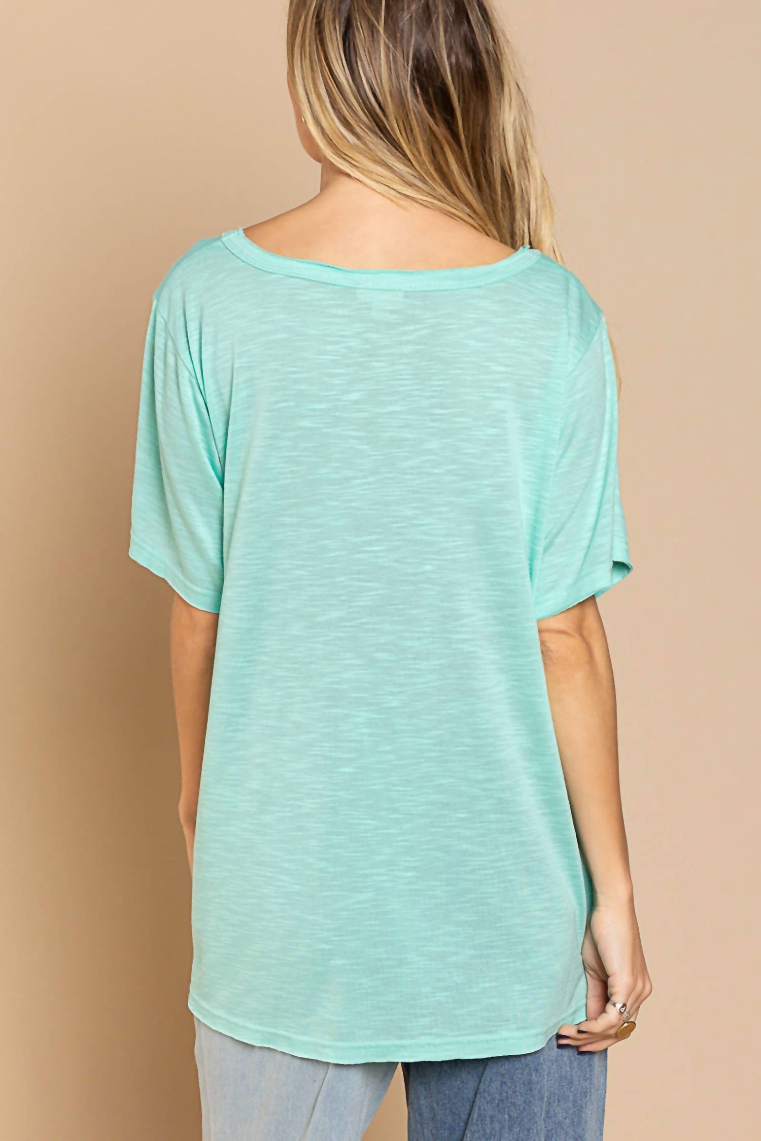 Pol - Basic And Soft Slub V Neckline Tee
