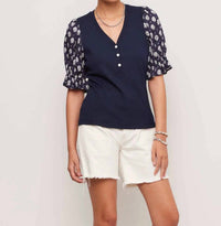 Fifteen Twenty - Women's Tamra Contrast Puff Sleeve Top