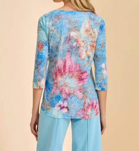 Fdj - 3/4 Sleeve Scoop Neck Top