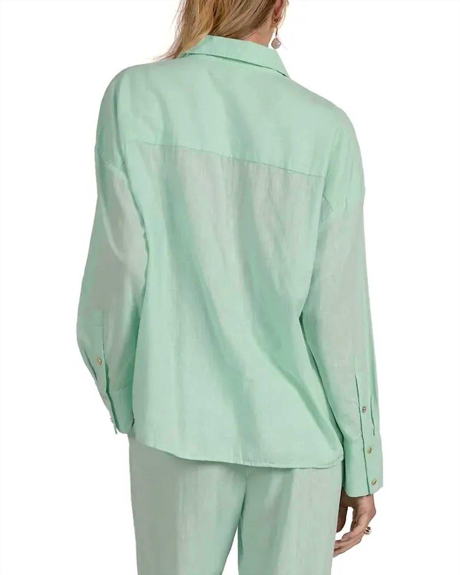 Elan - Just Minty Long Sleeve Button-up Shirt