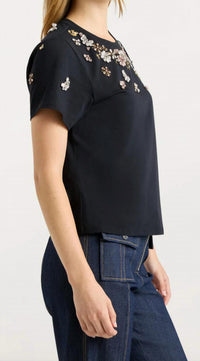 Cinq A Sept - Tumbling Flowers Shrunken Tee