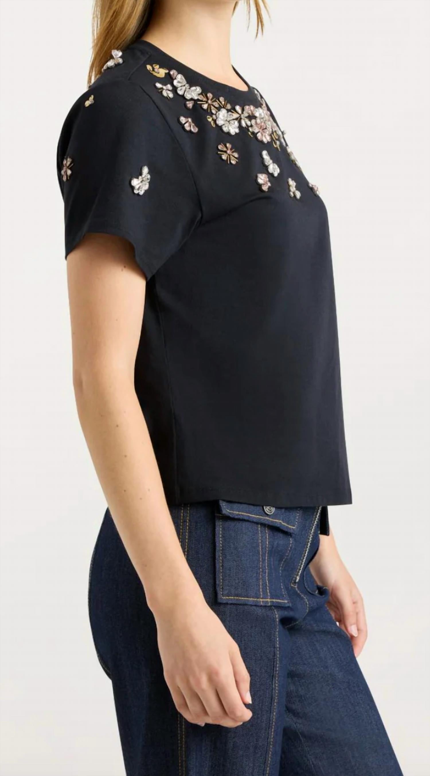 Cinq A Sept - Tumbling Flowers Shrunken Tee