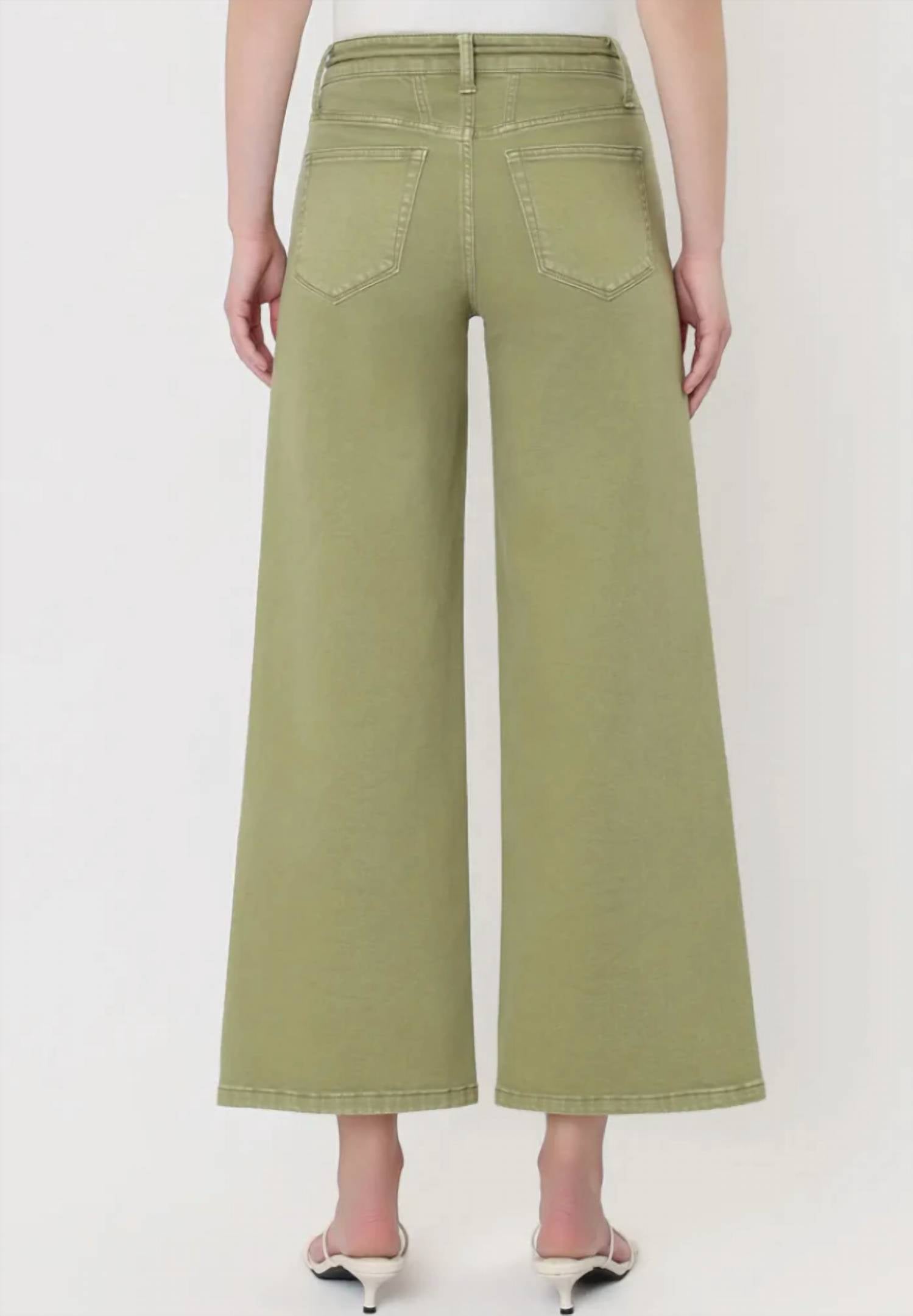 Vervet By Flying Monkey - High Rise Drawstring Crop Wide Leg Jean - Plus