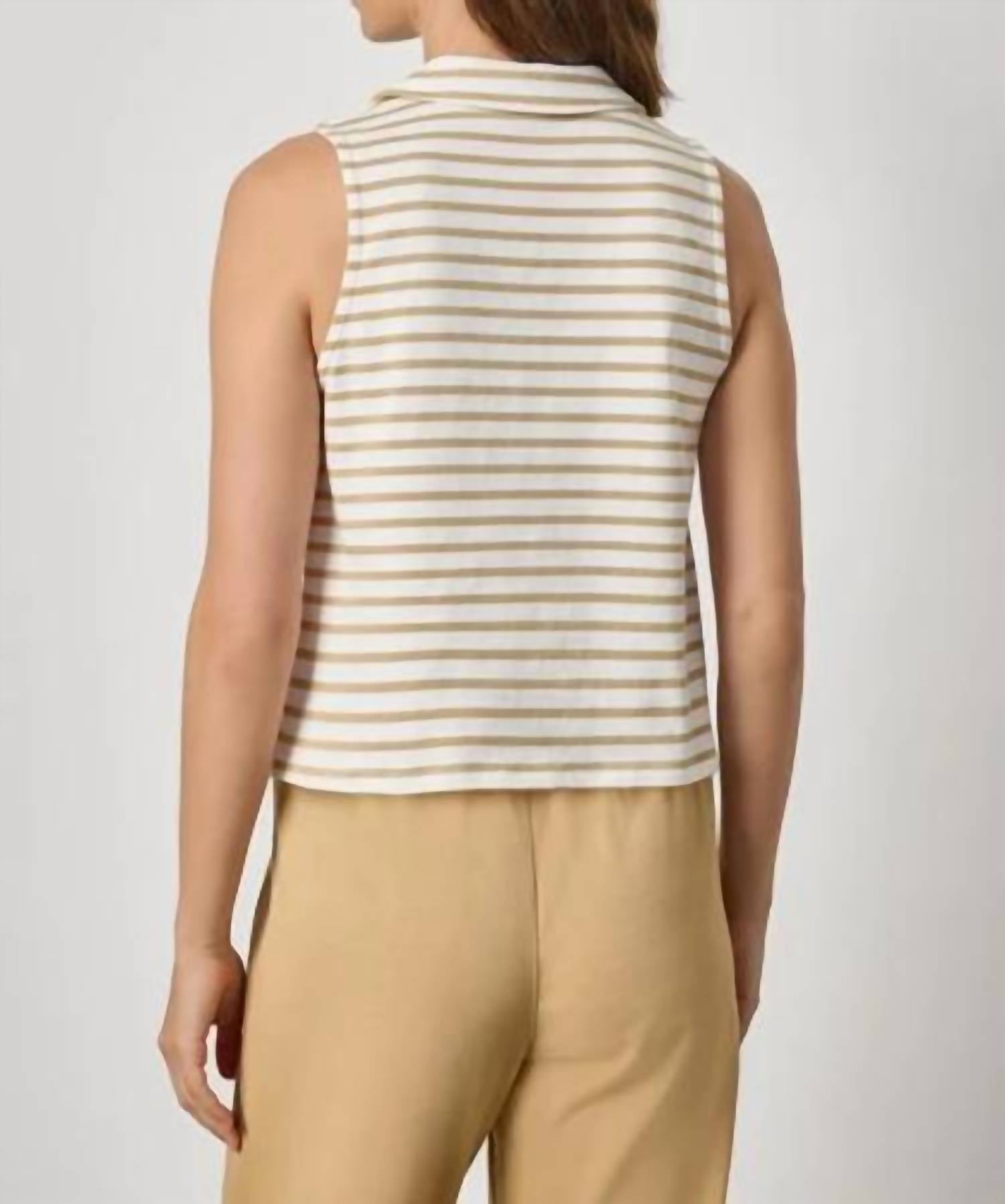 Lilla P - Sleeveless Collared Top