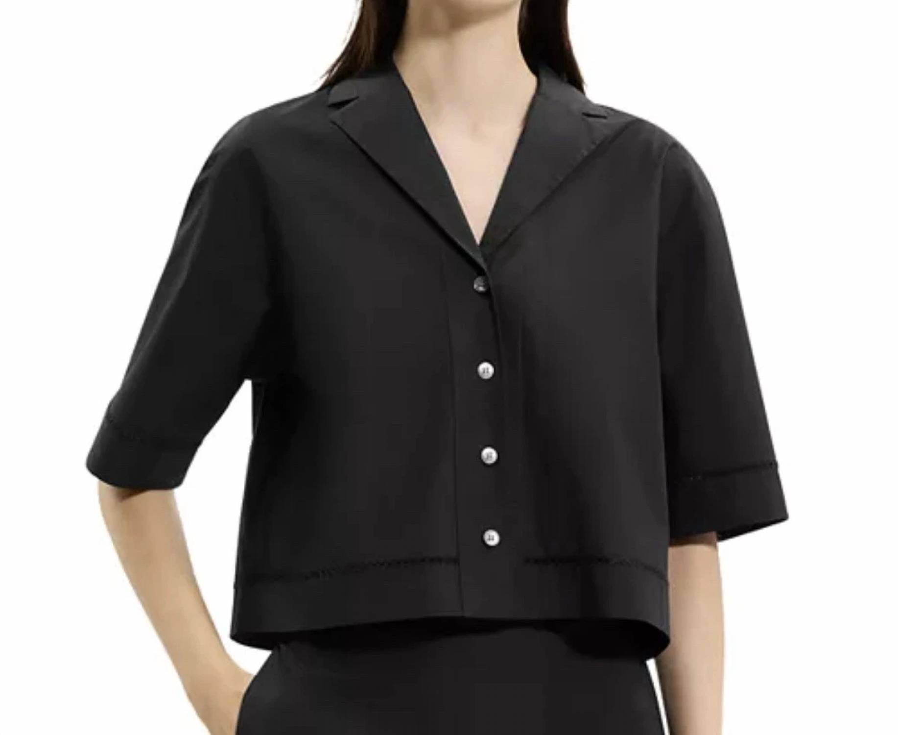 Theory - SS BOXY LAPEL SHIRT