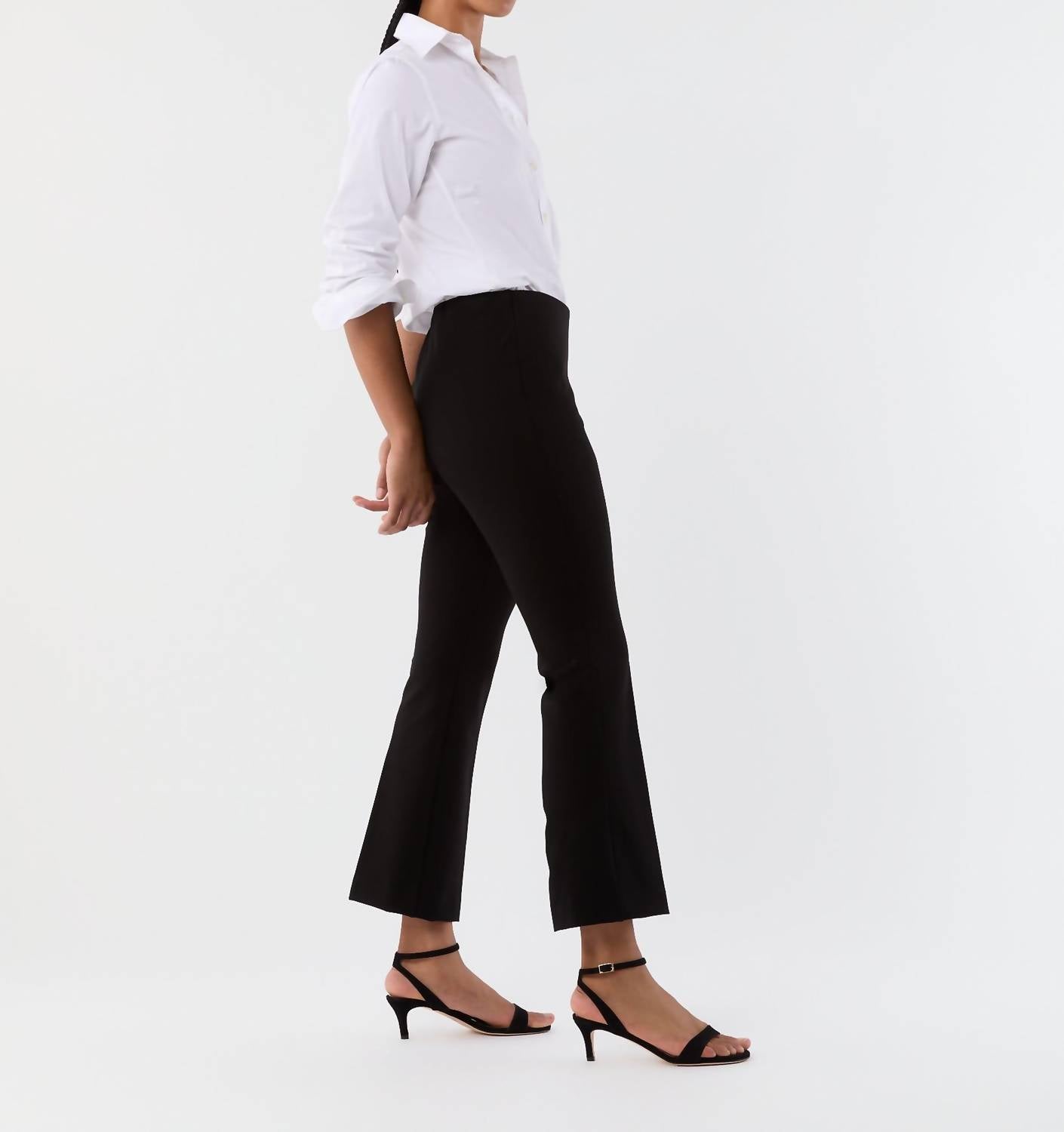 Ann Mashburn Faye Flare Pants in black ponte knit - women's pants - view 4