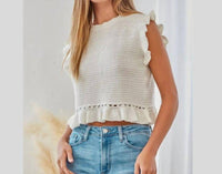 Andree By Unit - Women's Minnie Crochet Knit Cropped Top