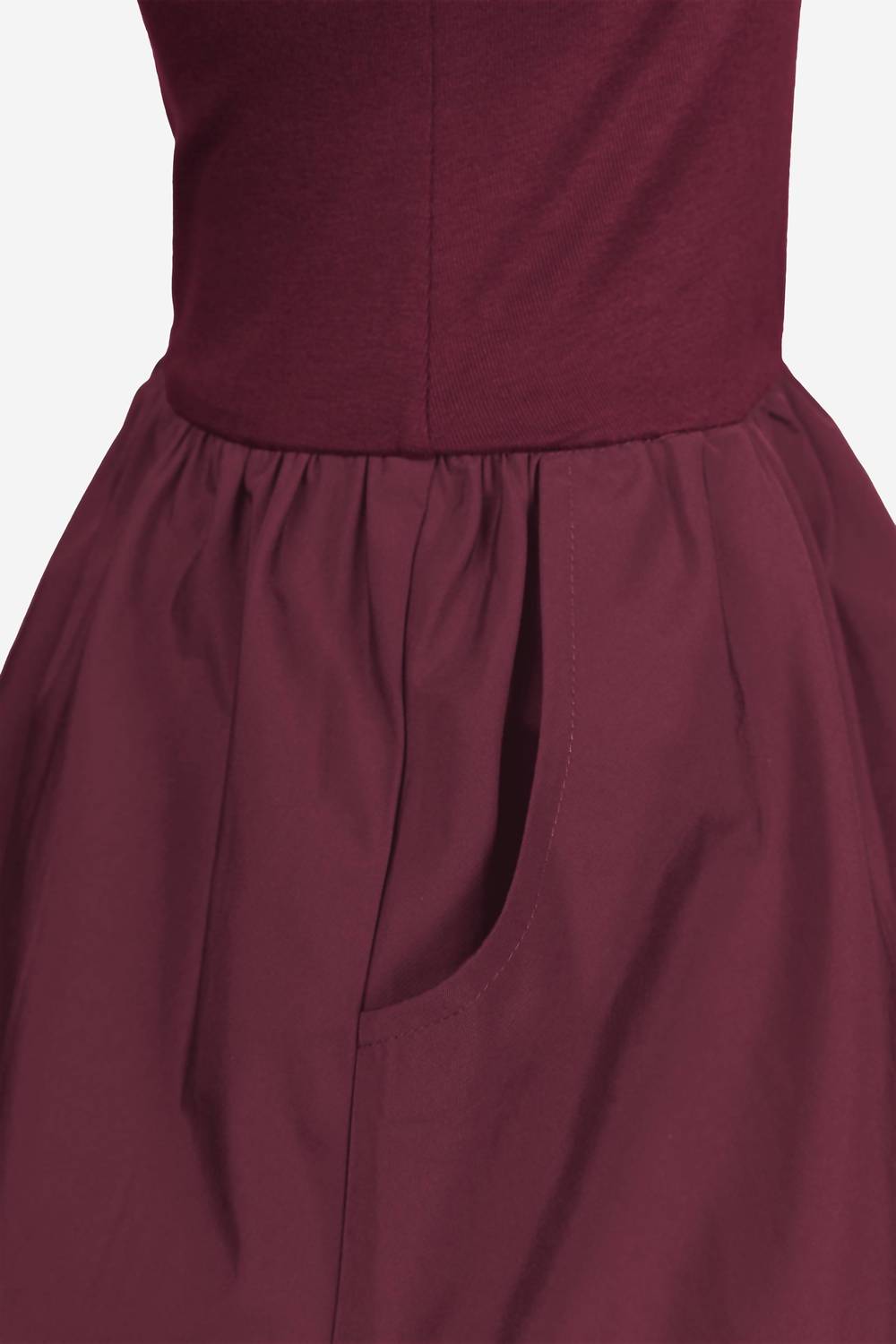 naked zebra Sleeveless Bubble Skirt Mini Dress in wine - women's dress - view 4