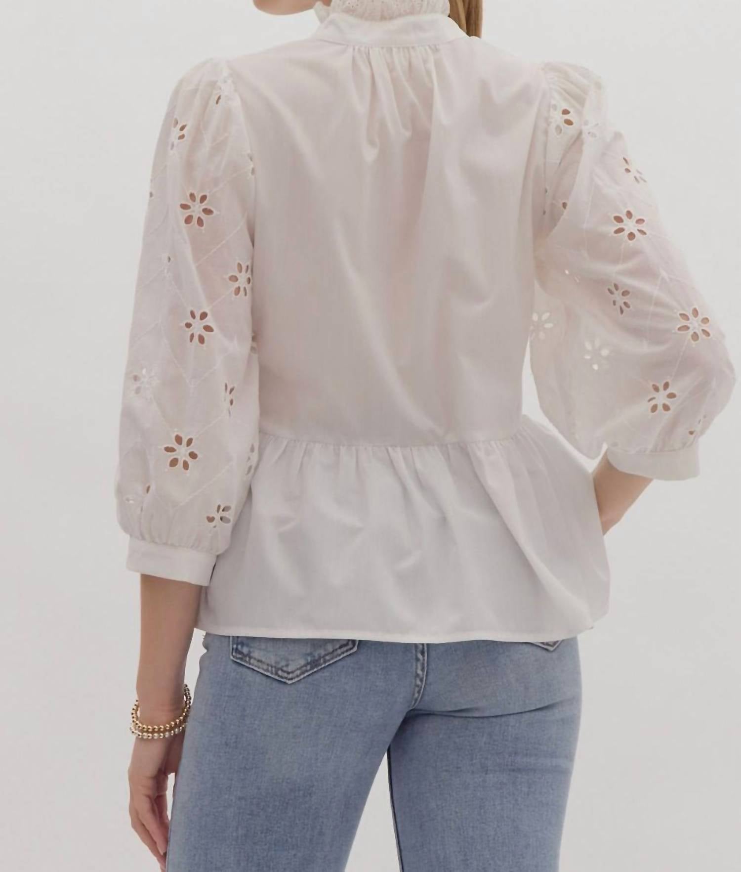 Entro - Women's Eyelet Lace Top