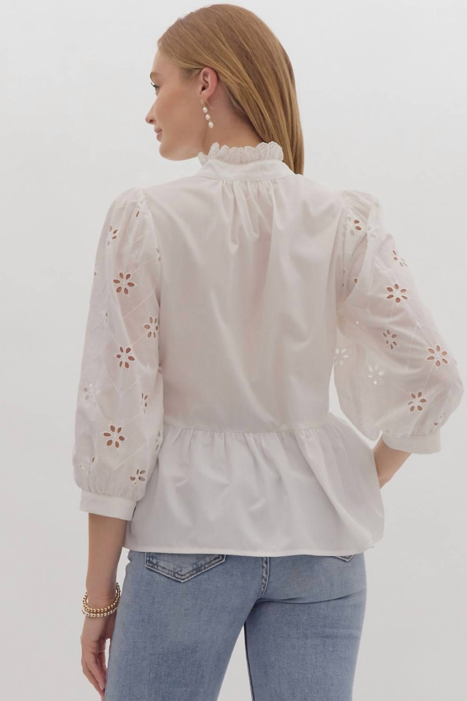 Entro - Women's Eyelet Lace Top
