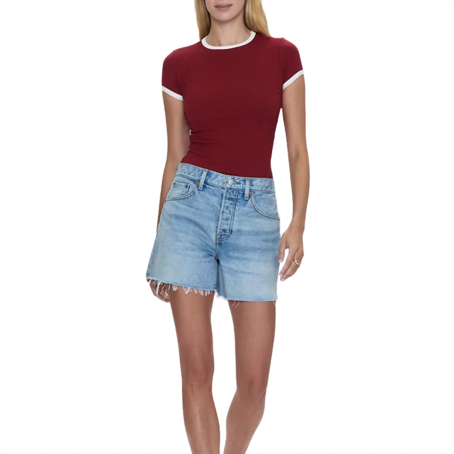 PISTOLA Andie High Rise Vintage Cut Off Short in light medium wash - women's shorts - view 4