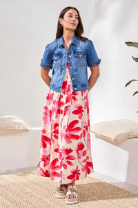 Tribal - Comfort Stretch Elbow-Sleeve Denim Jacket