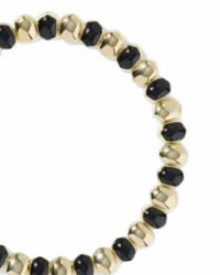 Kendra Scott Women's Daphne Stretch Bracelet in gold black enamel - women's jewelry - detail view