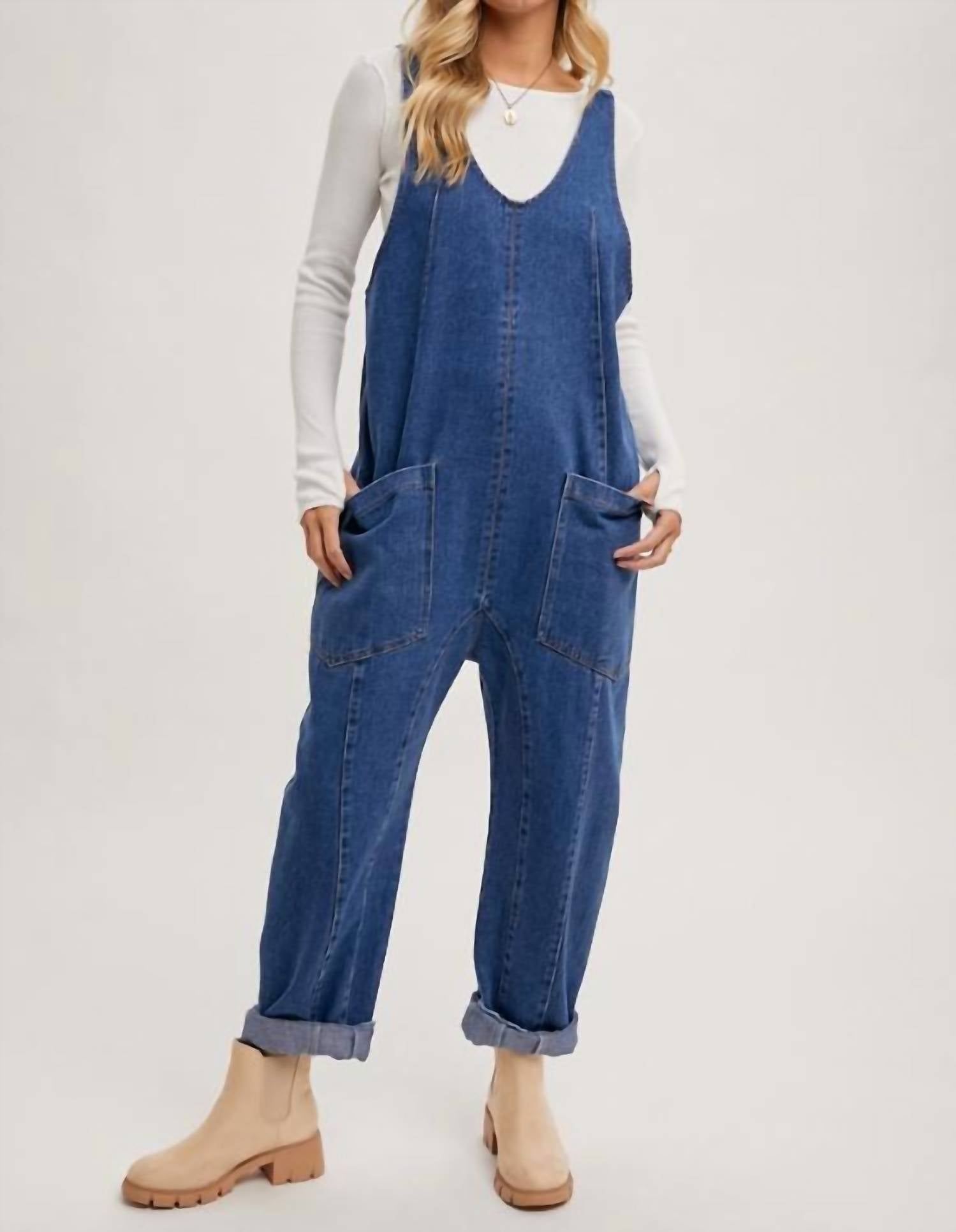 Bluivy - Relaxed Fit Denim Jumpsuit
