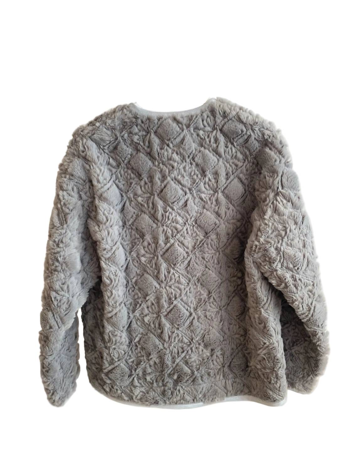 forte forte Women's Divine Embroidery Eco Fur Coat in pearl - women's jacket - detail view