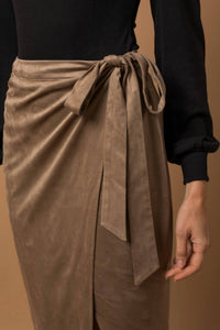 Gilli - Suede Wrap Midi Skirt