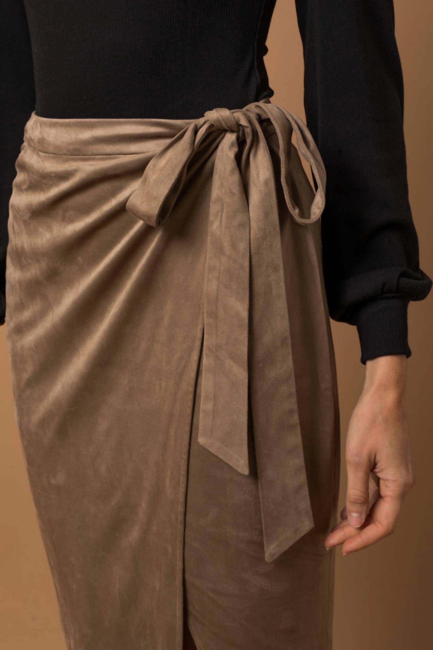 Gilli - Suede Wrap Midi Skirt
