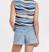 Another Love - Sylvie Wavy Stripe Sleeveless Crochet Knit Top
