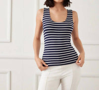 Karen Kane - Stripe Scoop Neck Double Layer Tank