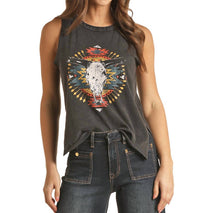 Rock & Roll Denim - Long Horn Skull Graphic Tank