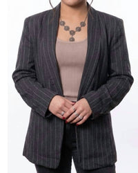 Ee:Some - Pinstripe Half Sleeve Blazer