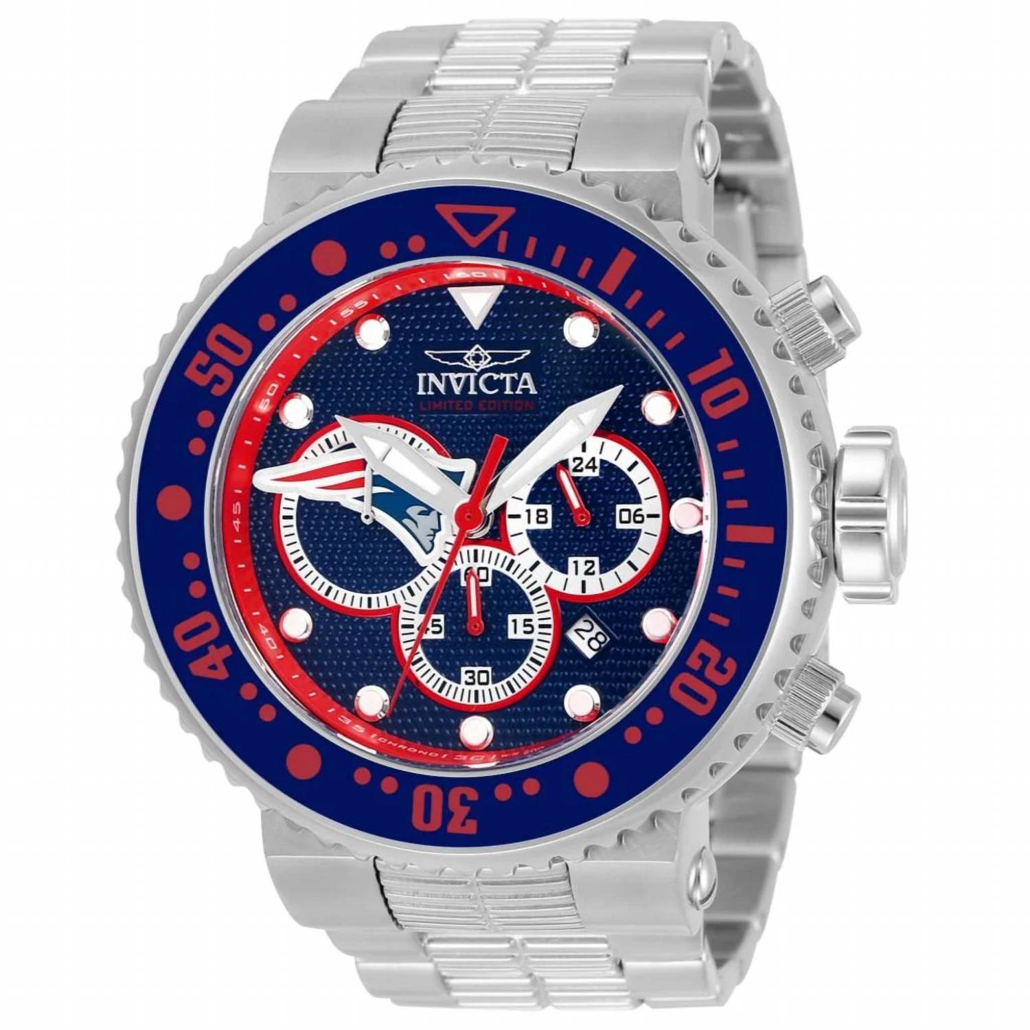Invicta - Men's Nfl Grand Pro Diver 52mm Quartz Chrono Bracelet Watch
