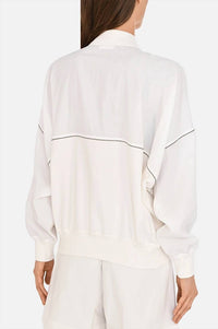 Brunello Cucinelli - Poplin Paneled French Cotton Blend Terry Jacket