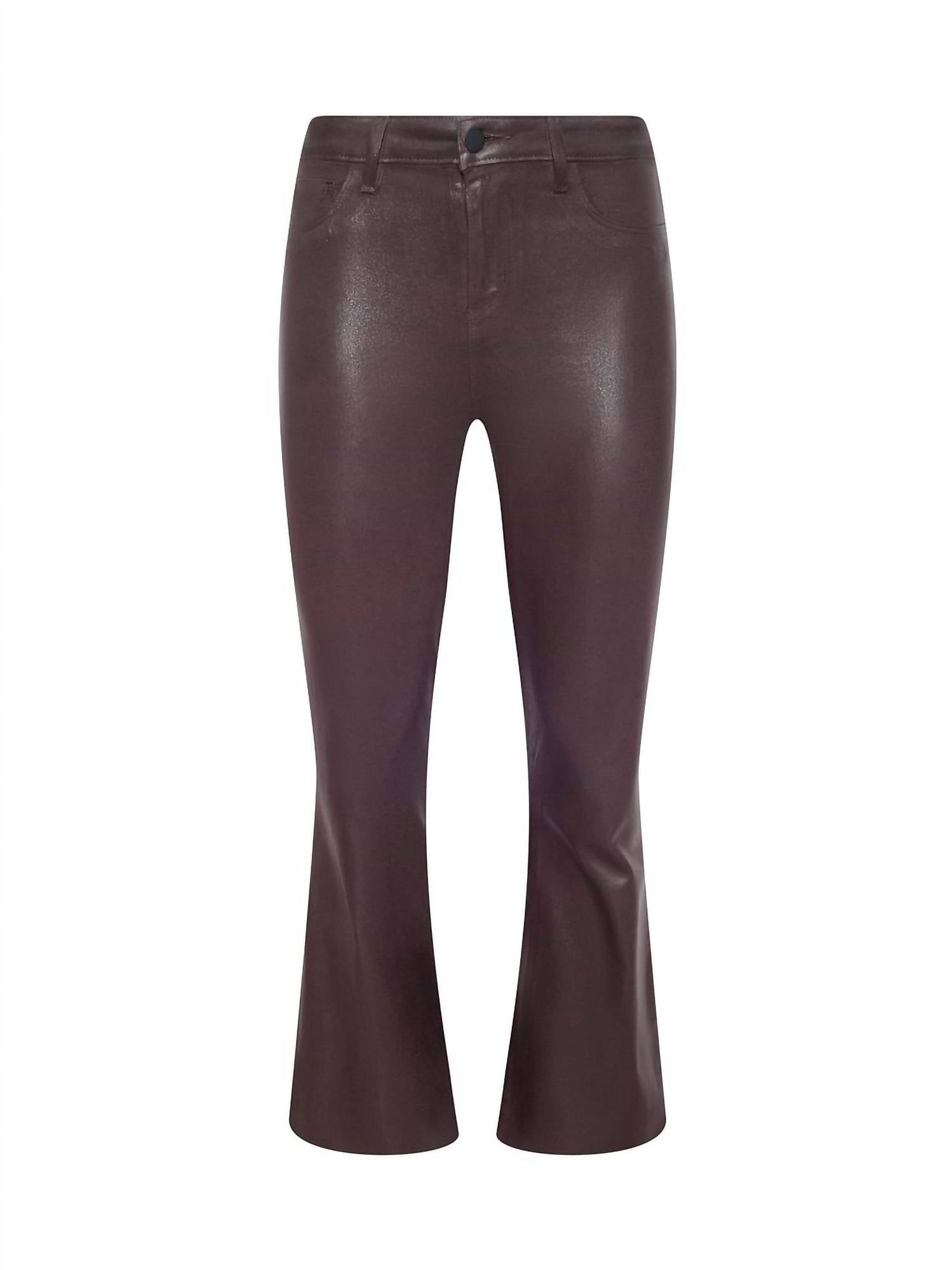 L'Agence Kendra Cropped Jeans in chocolate coated - women's pants - view 6