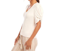 Karen Kane - Ribbed Twist Sleeve V-Neck Top