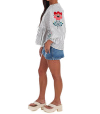 Jodifl - Women's Garden Sketch Peplum Top