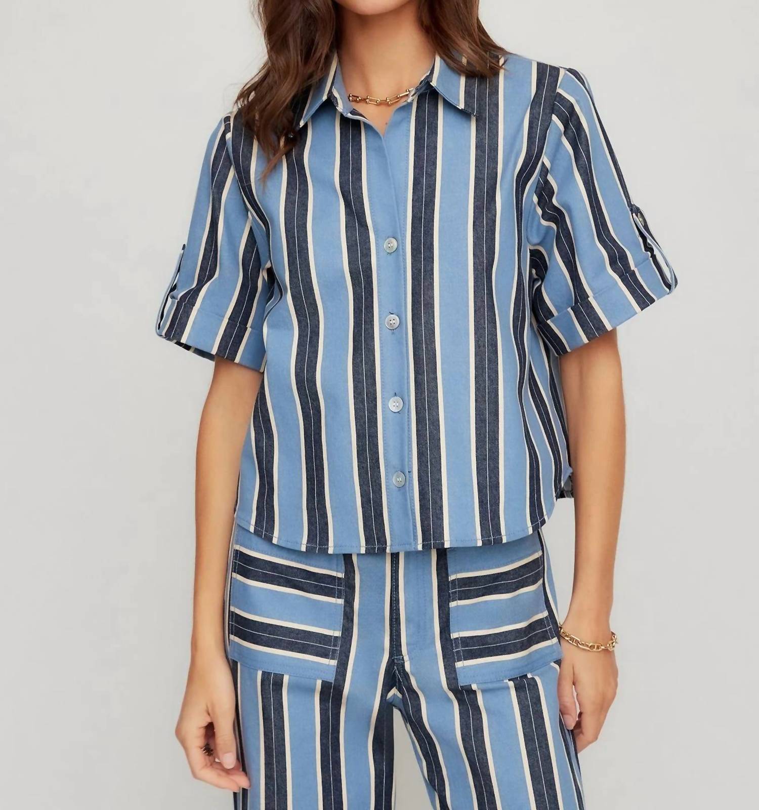 Fifteen Twenty - Kay Cuffed Sleeve Shirt