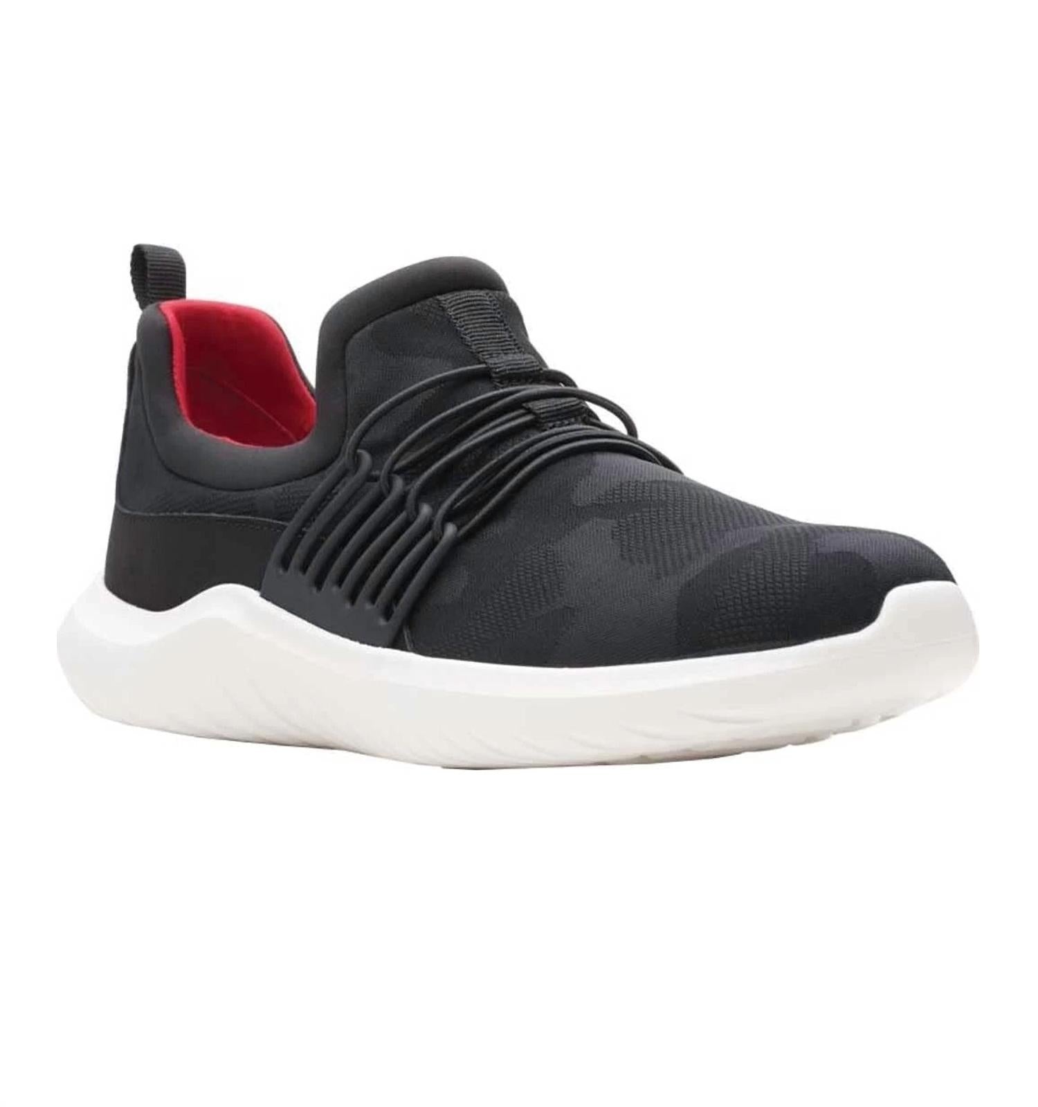 Clarks Women's Nova Ave Sneaker in black textile - women's sneaker - detail view