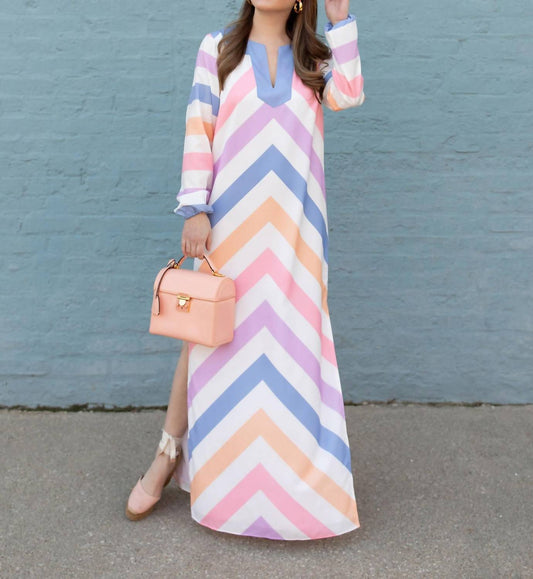 Sail To Sable - Striped Caftan Dress