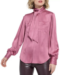 Lysse Daiane Utility Scarf Blouse in glam mauve - women's blouse