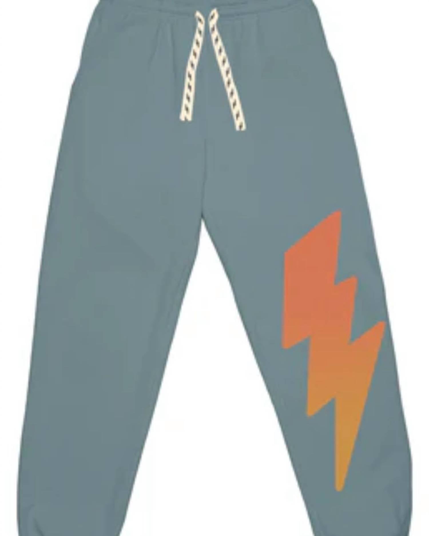 TINY WHALES Kid's Rad Powers Sweatpants in blue - kids' joggers - detail view