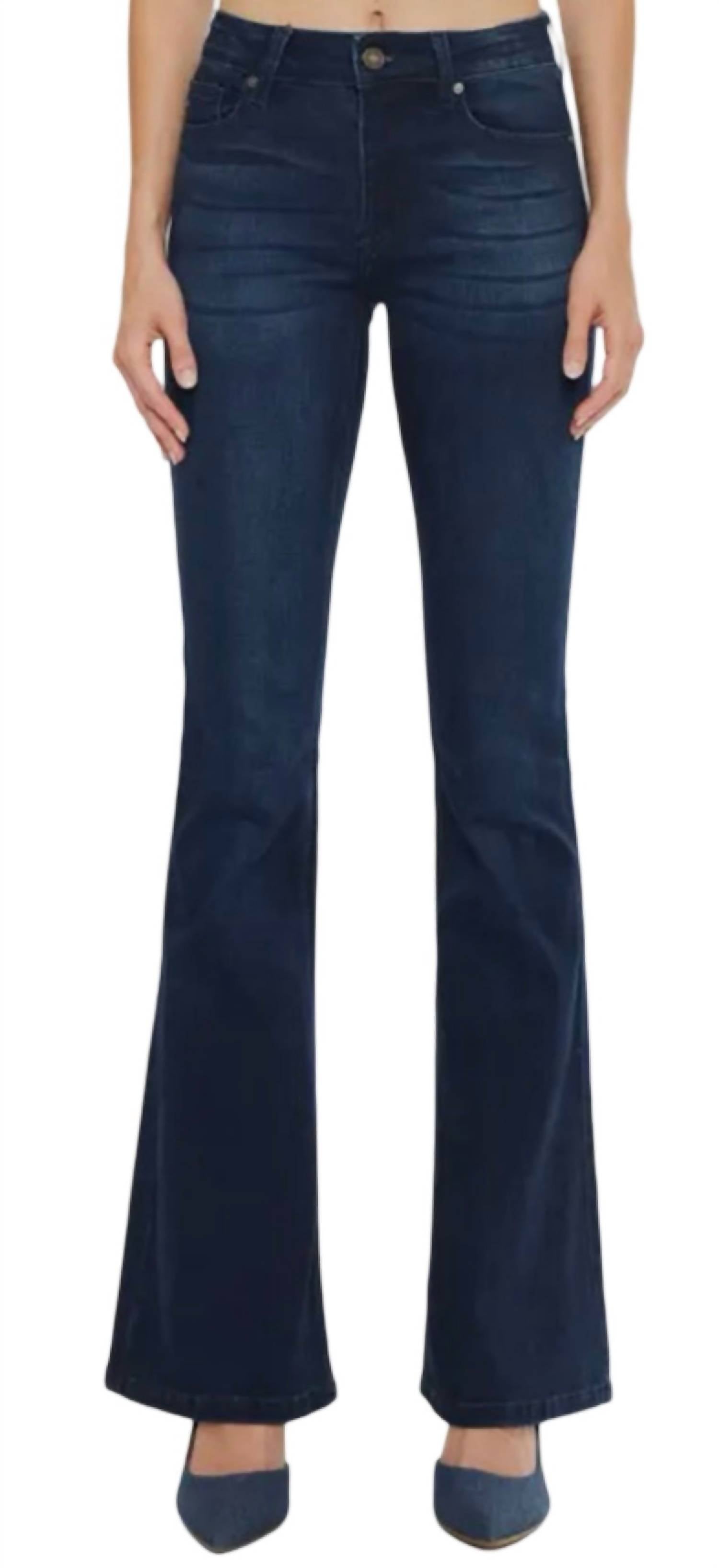 Kancan - Women's Mid Rise Flare Jeans
