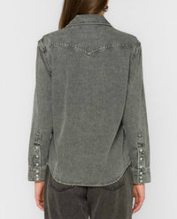 Velvet Heart Brisa Bleached Shirt in black - women's shirt - detail view