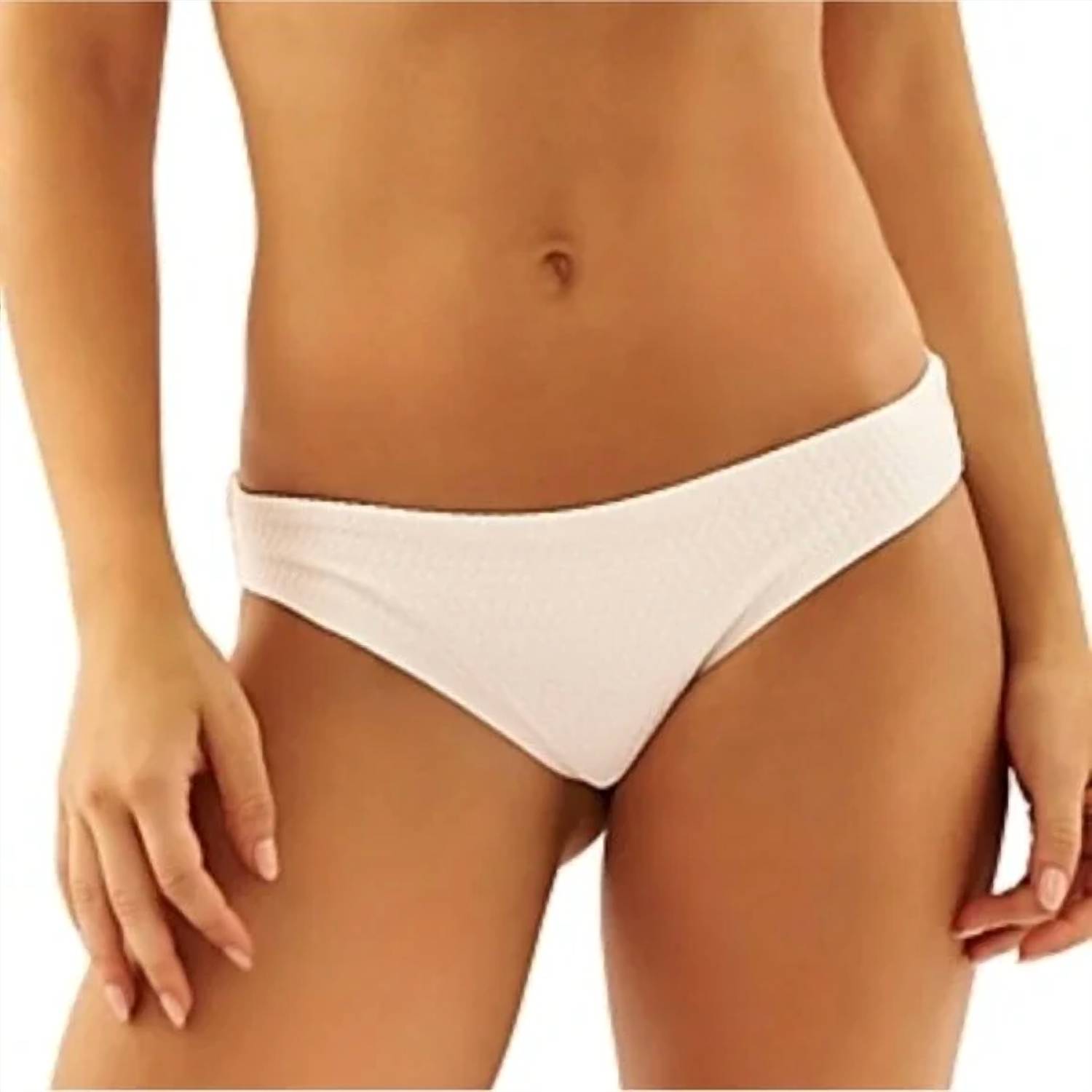 Aquamanile - White Bikini Heather Top And Gatsby Full Cut Bottom