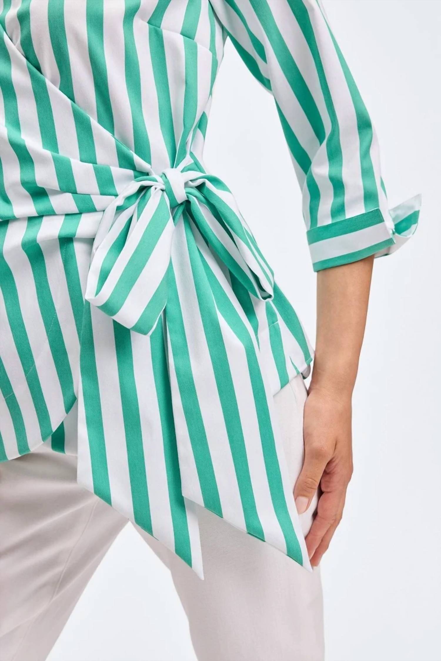 Foxcroft - striped wrap blouse