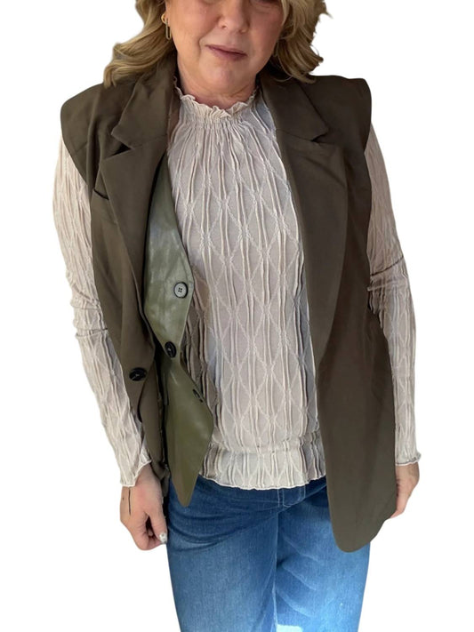 Whiteroom+Cactus - Single Button Sleeveless Blazer