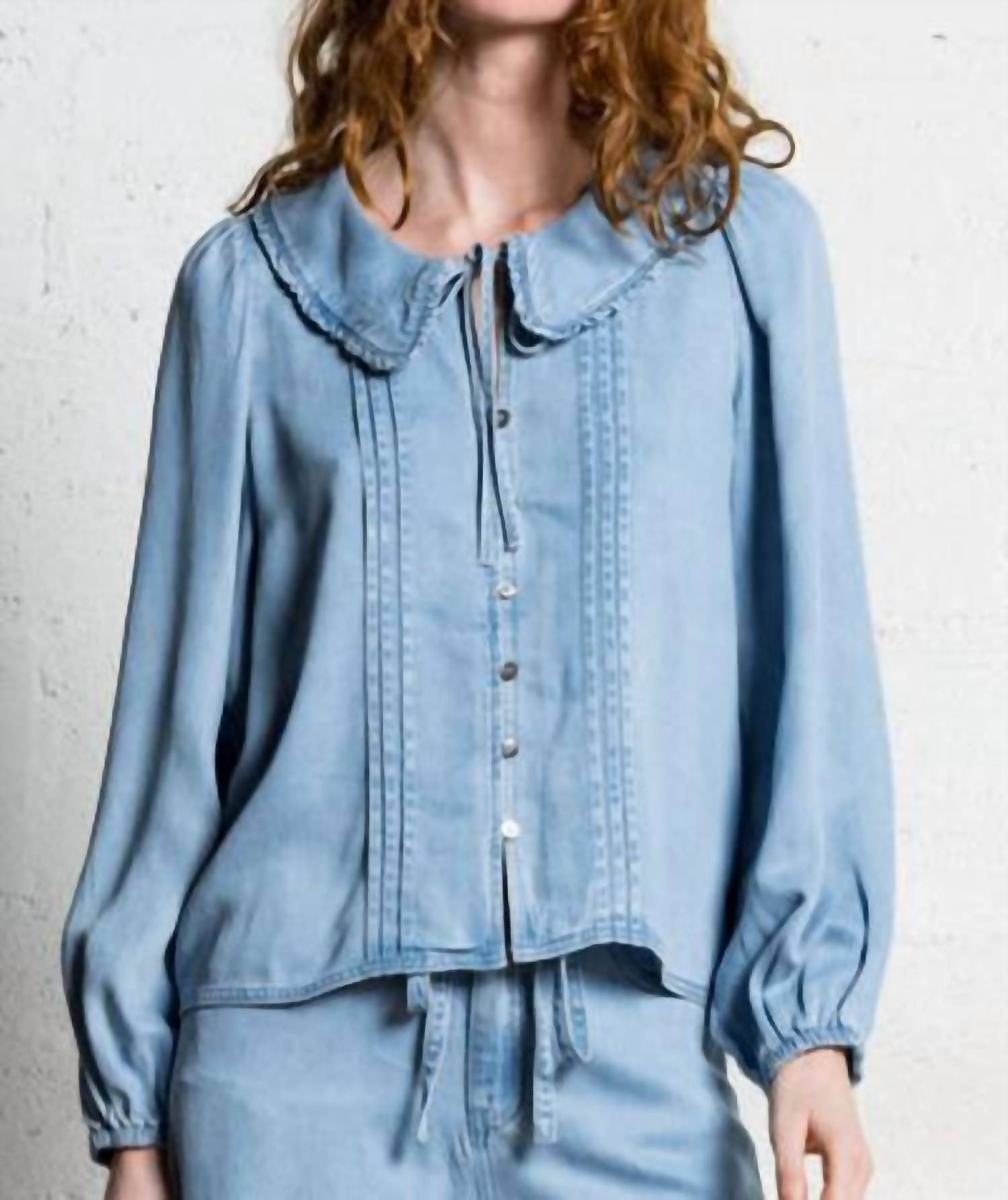 Suncoo - Lazar Flowing Denim Blouse