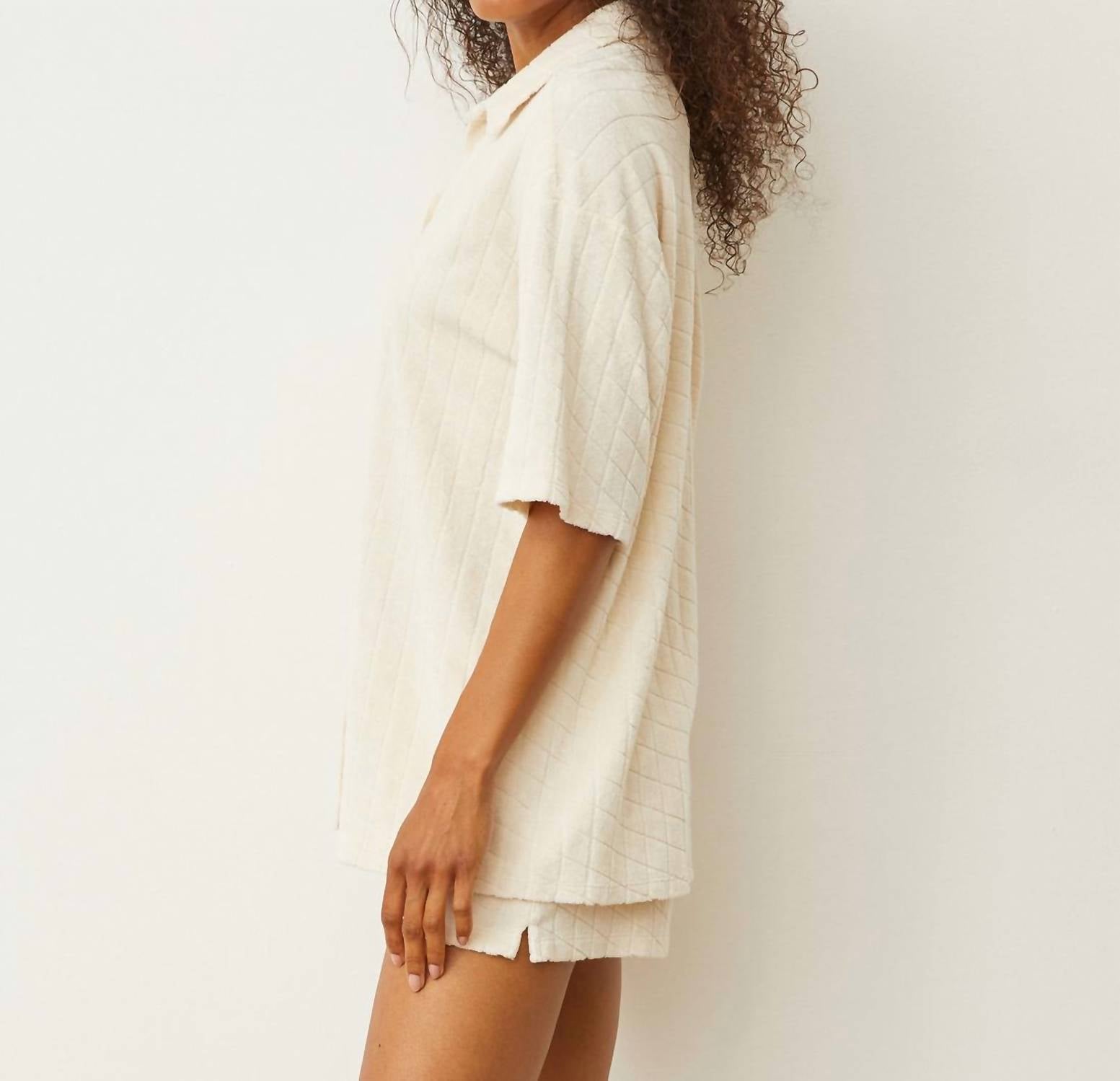 Monrow - Diamond Terry Cloth Oversized Shirt