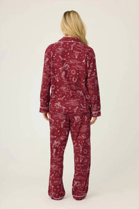 Pj Salvage - Hold Your Horses Western Print Flannel Pajama Set