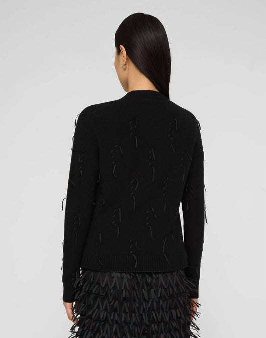 Lafayette 148 - Hand Embellished Ribbon Cashmere Cardigan