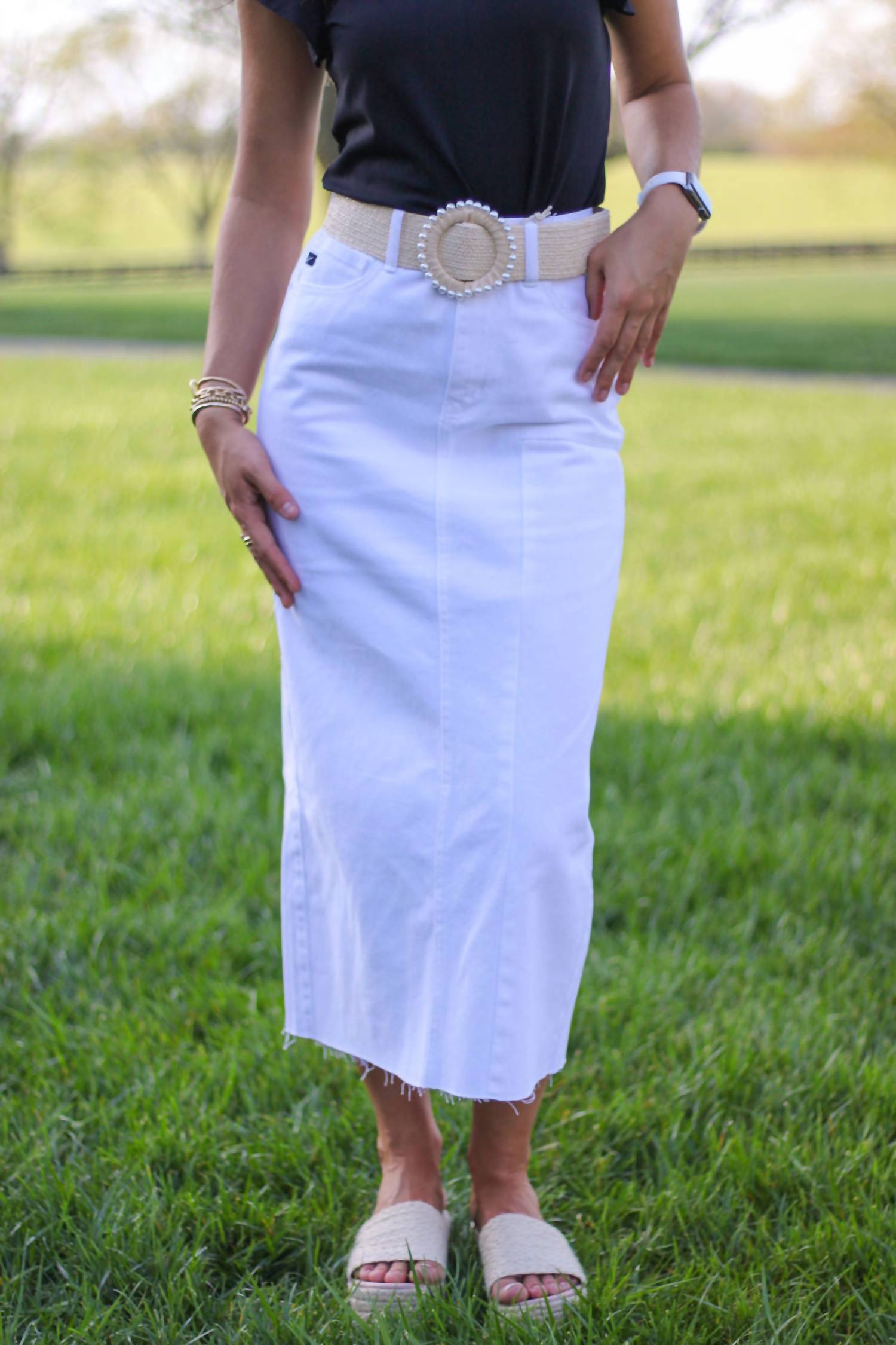 Kancan - Dress The Denim Up Midi Skirt