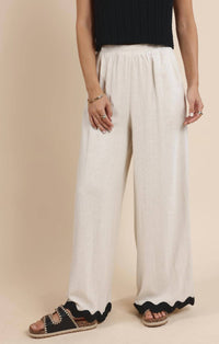 Sadie & Sage - Linen Ric Rac Trim Pant