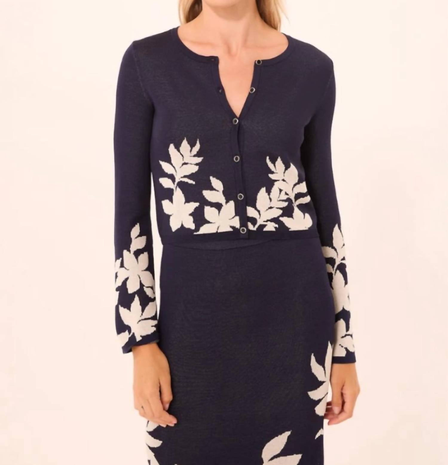 Misa Los Angeles Nanea Knit Cardigan in navy - women's cardigan - view 5