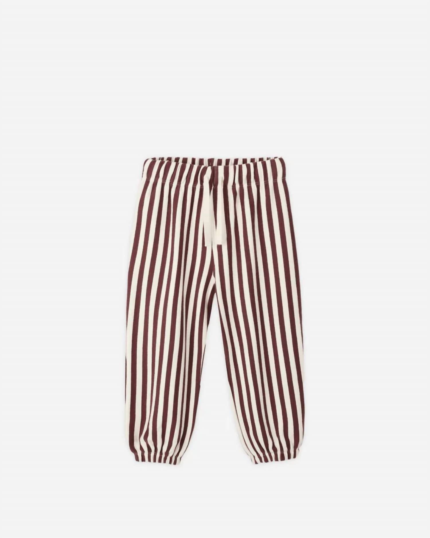 Rylee + Cru Oversized Crew Jogger Set in burgundy stripe - item - view 4