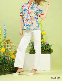 Umgee - Jacquard Bloomscape Print Top